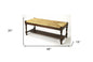 48" Natural and Brown Distressed Wicker Bench