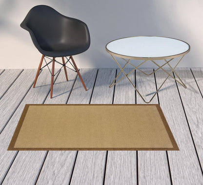 2' X 8' Beige Indoor Outdoor Area Rug