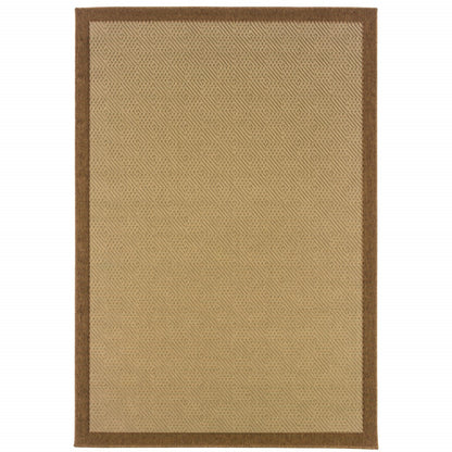 2' X 8' Beige Indoor Outdoor Area Rug