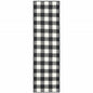 2' X 8' Black and Ivory Indoor Outdoor Area Rug