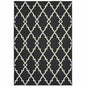 8' X 11' Black and Ivory Indoor Outdoor Area Rug