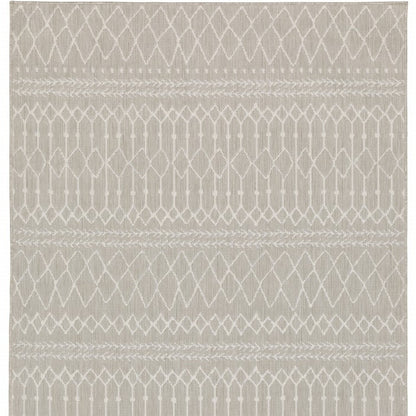 3' X 5' Gray and Ivory Indoor Outdoor Area Rug