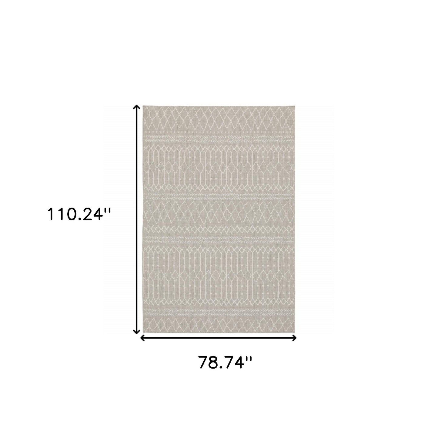 3' X 5' Gray and Ivory Indoor Outdoor Area Rug