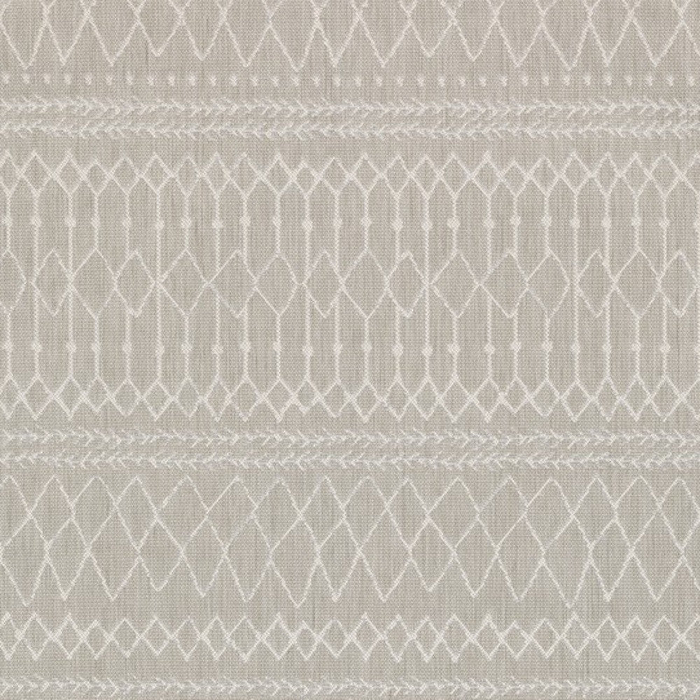 3' X 5' Gray and Ivory Indoor Outdoor Area Rug