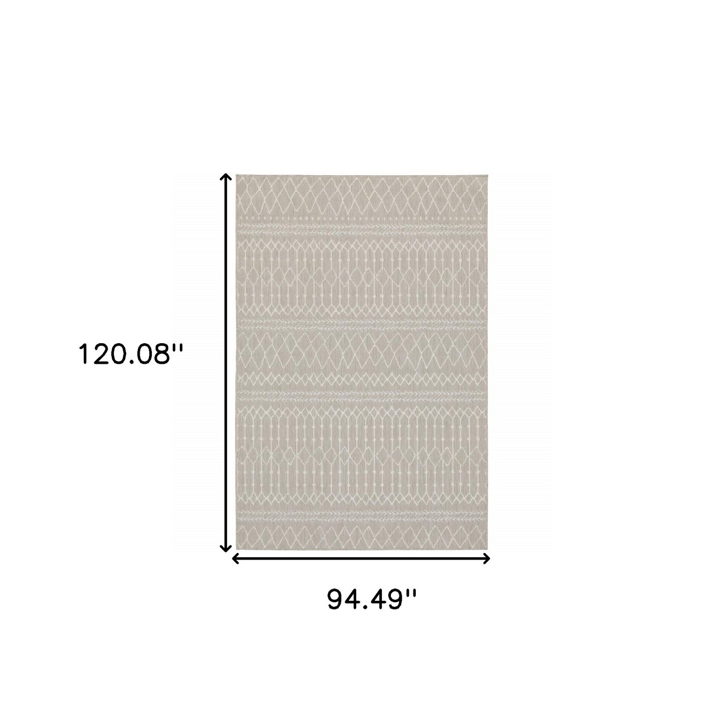 3' X 5' Gray and Ivory Indoor Outdoor Area Rug