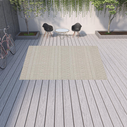 3' X 5' Gray and Ivory Indoor Outdoor Area Rug