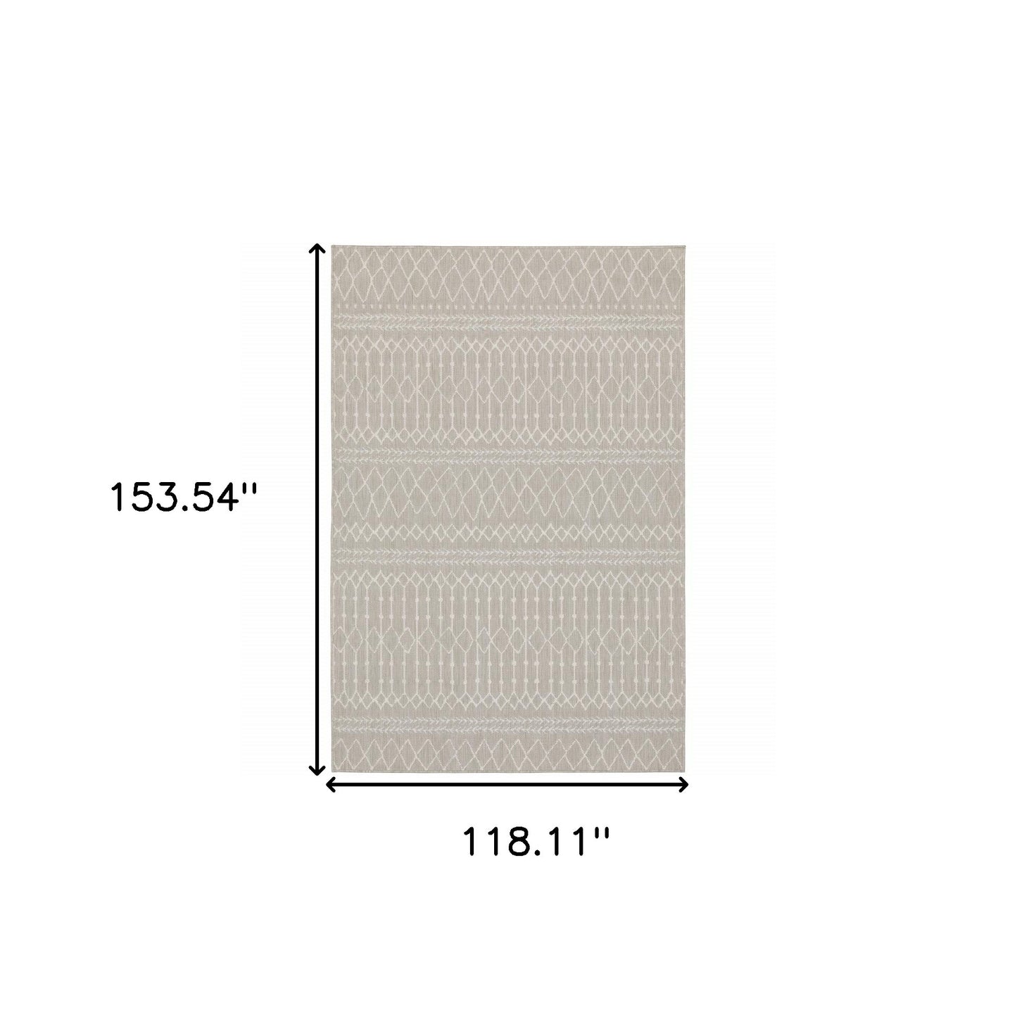 3' X 5' Gray and Ivory Indoor Outdoor Area Rug