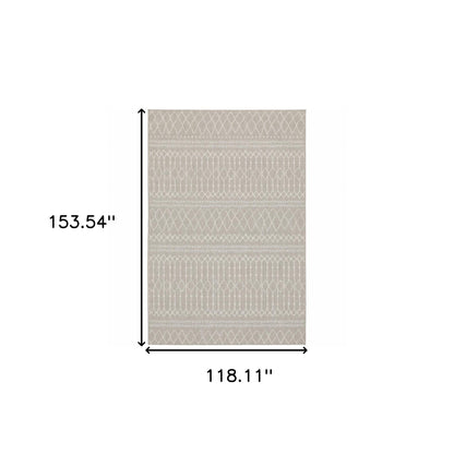 3' X 5' Gray and Ivory Indoor Outdoor Area Rug