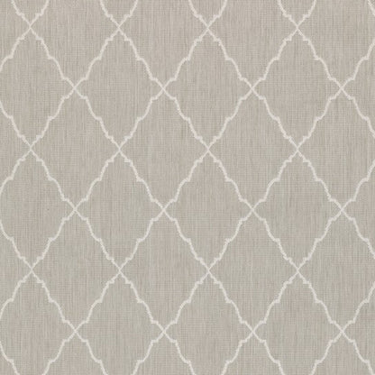 7' X 9' Gray and Ivory Indoor Outdoor Area Rug