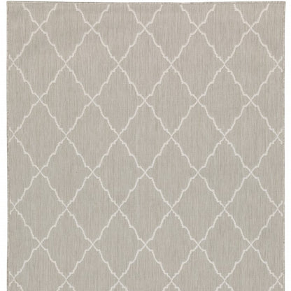 7' X 9' Gray and Ivory Indoor Outdoor Area Rug