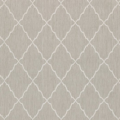 7' X 9' Gray and Ivory Indoor Outdoor Area Rug