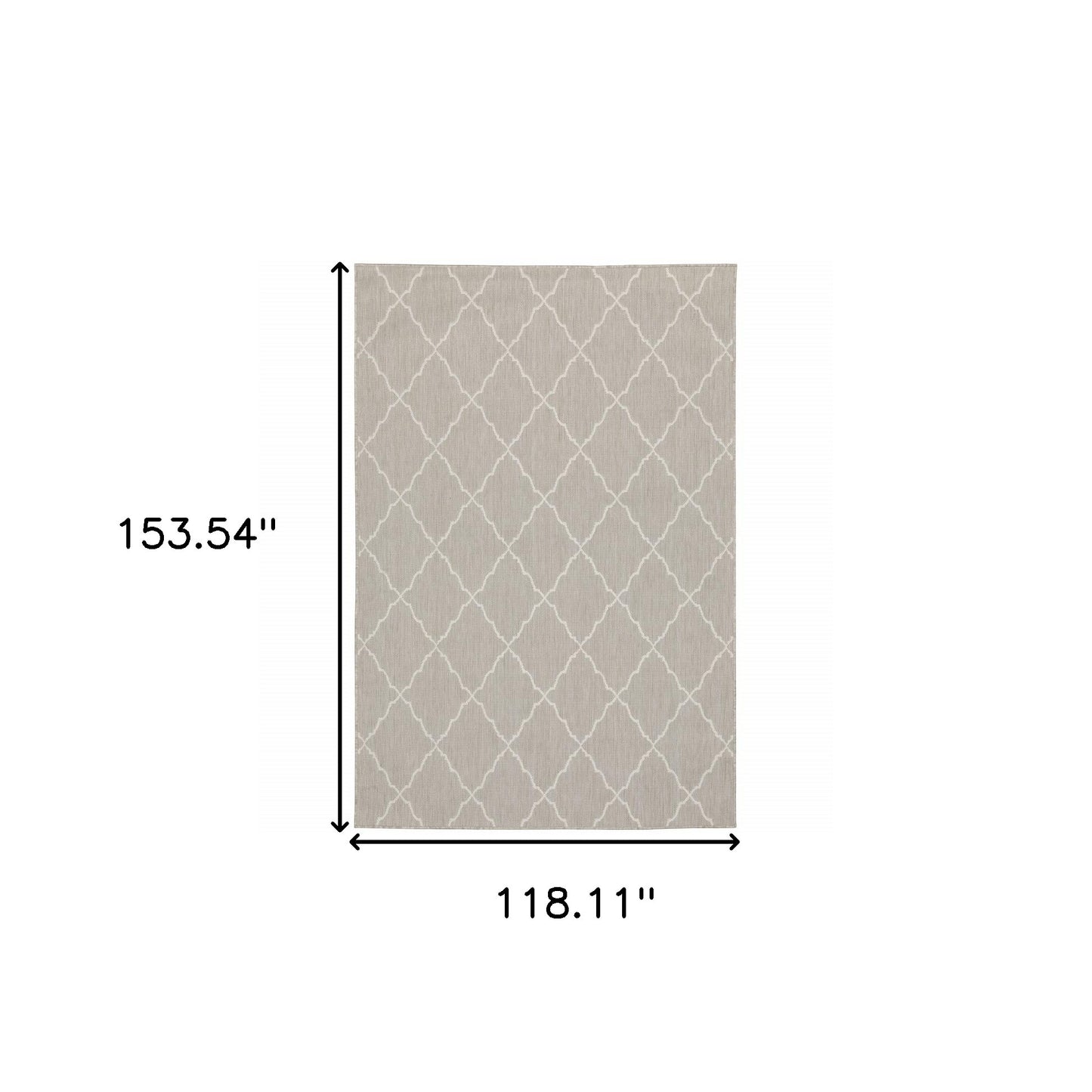 7' X 9' Gray and Ivory Indoor Outdoor Area Rug