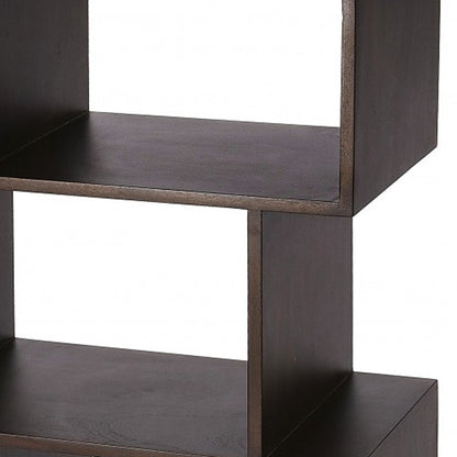 48" Dark Brown Wood Stacking Cubes Vertical Etagere Unit