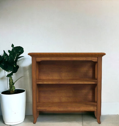 30" Brown Wood Two Tier Bookcase