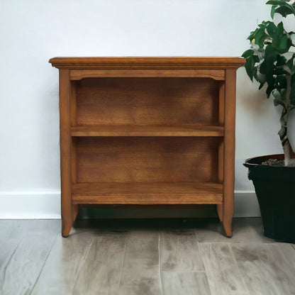 30" Brown Wood Two Tier Bookcase