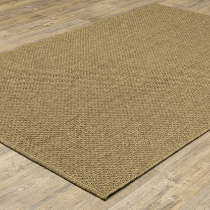 2' X 4' Tan Faux Seagrass Indoor Outdoor Area Rug