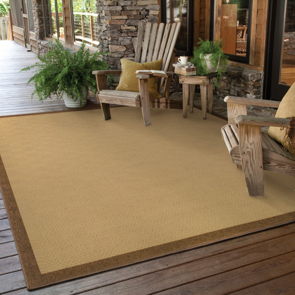 2' X 8' Beige Indoor Outdoor Area Rug