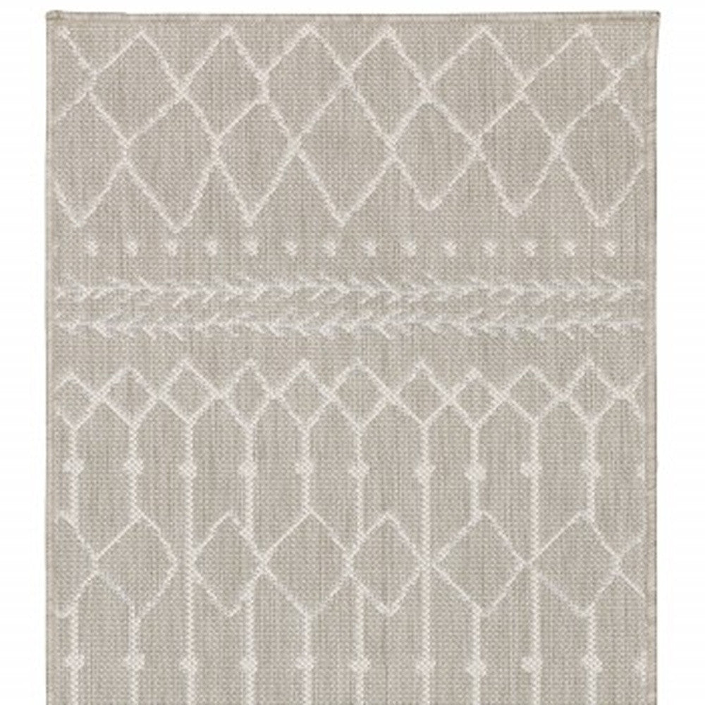 3' X 5' Gray and Ivory Indoor Outdoor Area Rug