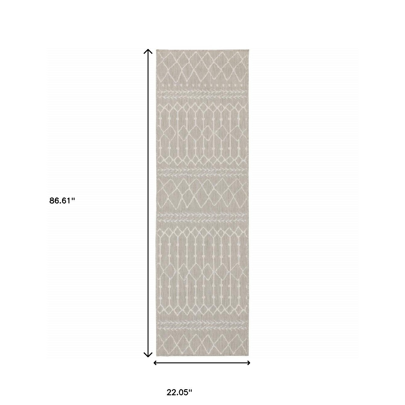 3' X 5' Gray and Ivory Indoor Outdoor Area Rug