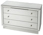 42" Clear Glass Three Drawer Dresser