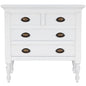 32" White Solid Wood Four Drawer Gentlemans Chest