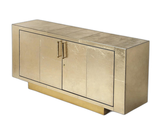 71" Gold Solid Wood Sideboard With Two Doors