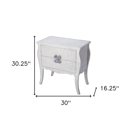 30" Off White Standard Accent Chest With Two Drawers