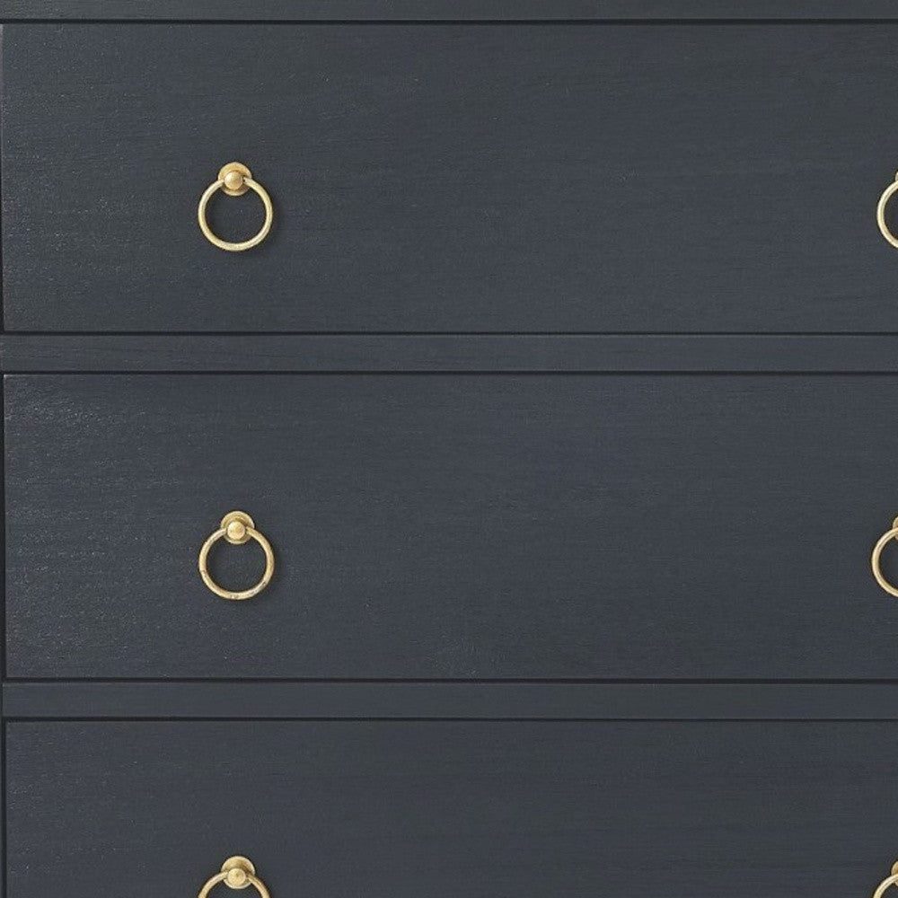 34" Navy Blue Three Drawer Standard Chest