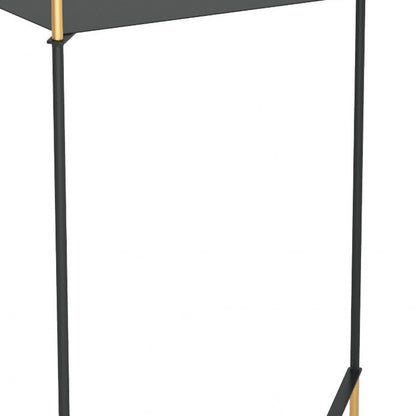 24" Gold And Black Steel End Table