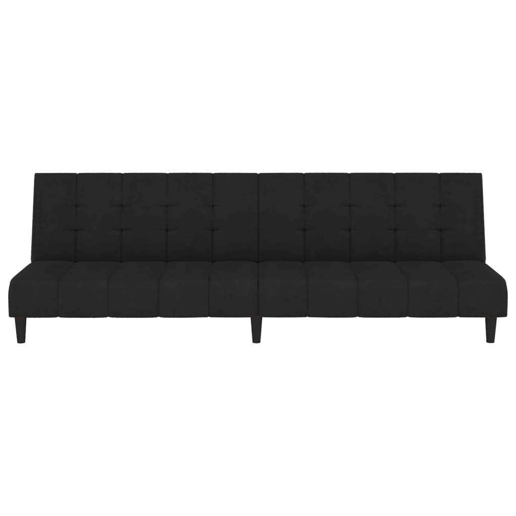 2-Seater Sofa Bed Black Velvet