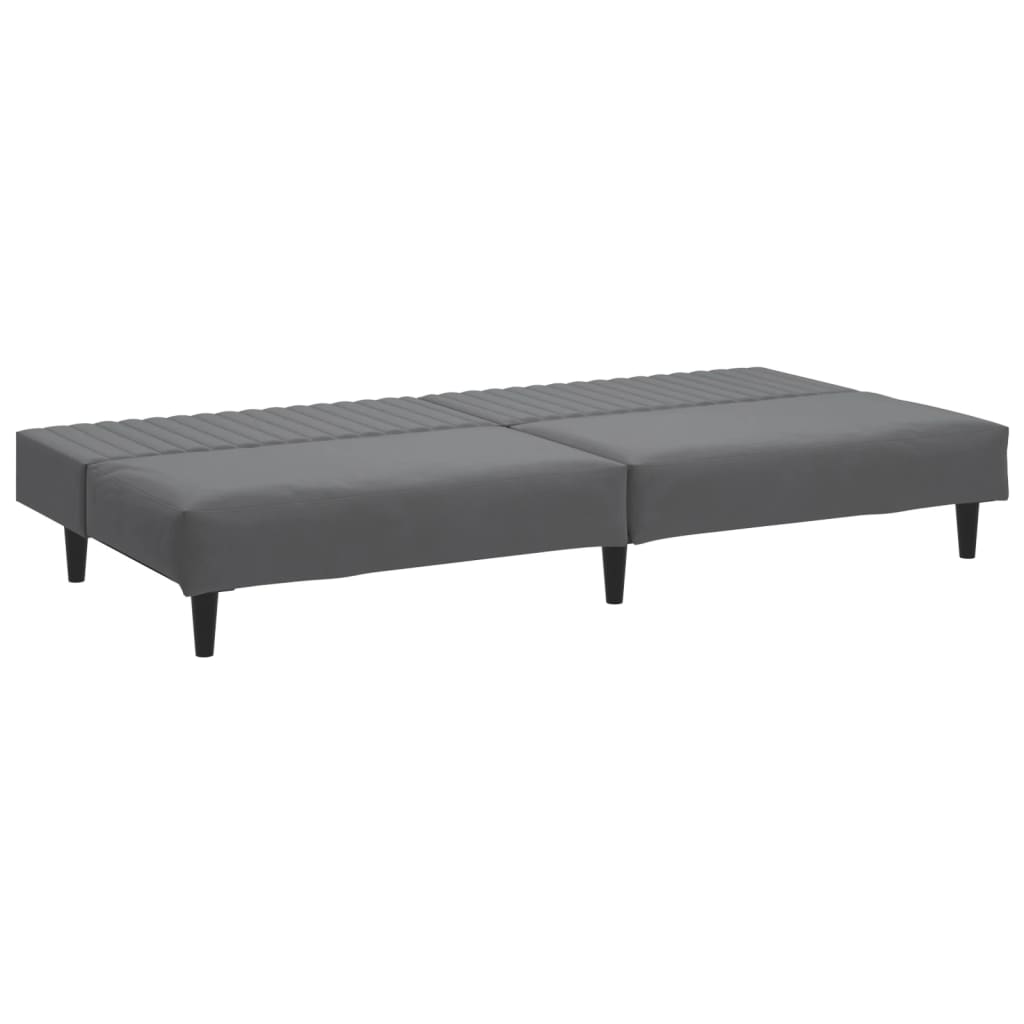 2-Seater Sofa Bed Dark Gray Velvet