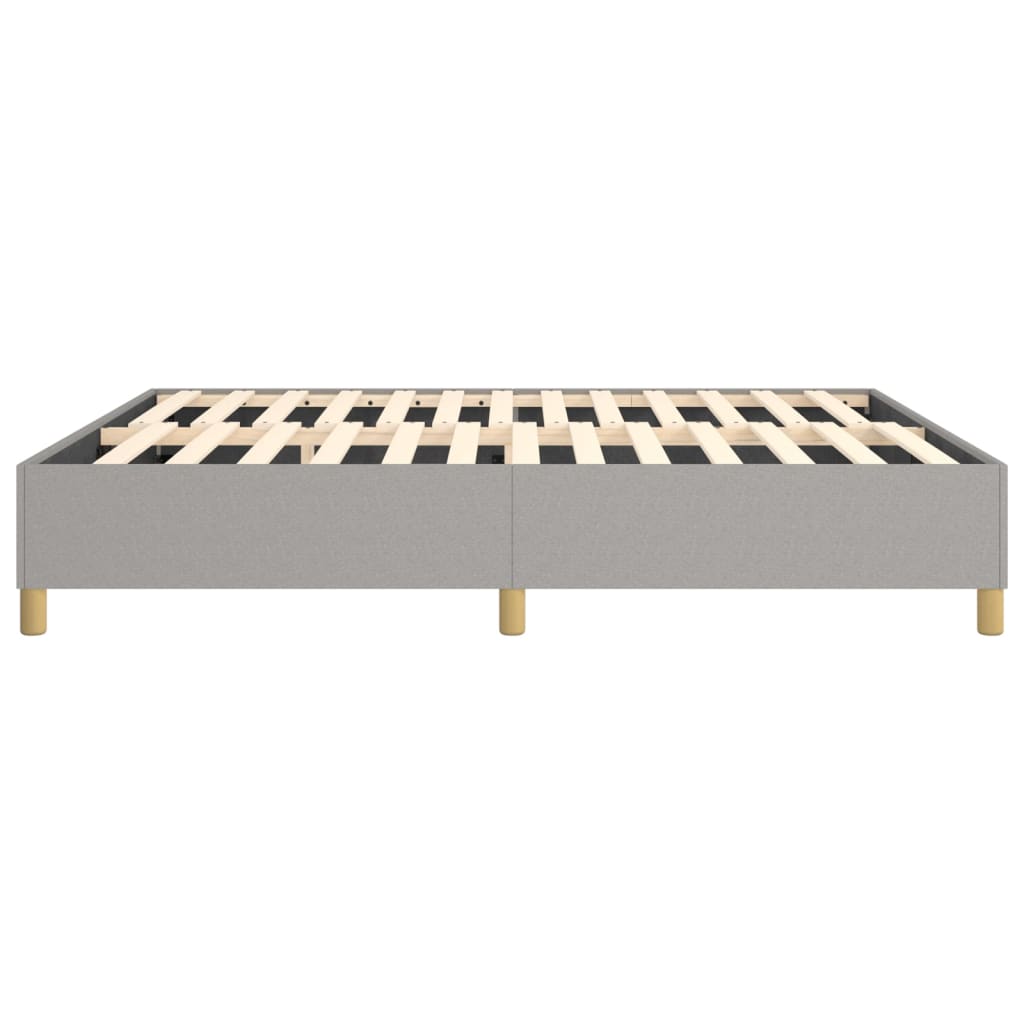 Bed Frame without Mattress Light Gray King Fabric (US Only)