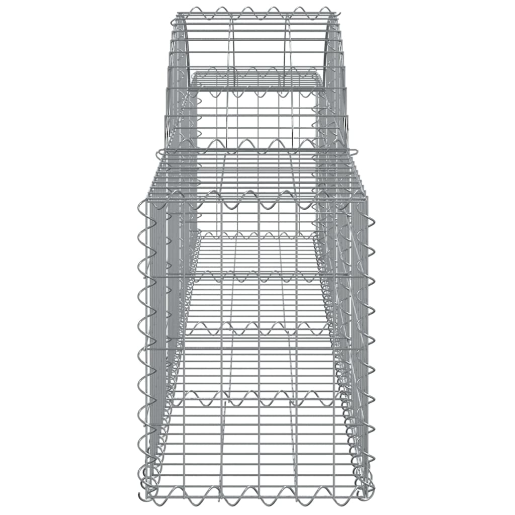 Arched Gabion Baskets 2 pcs 78.7"x11.8"x15.7"/23.6" Galvanized Iron