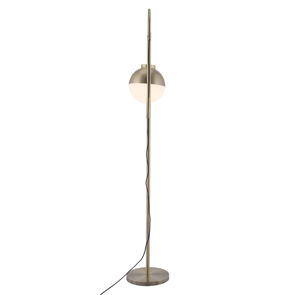 White and Brushed Bronze Crossed Floor Lamp