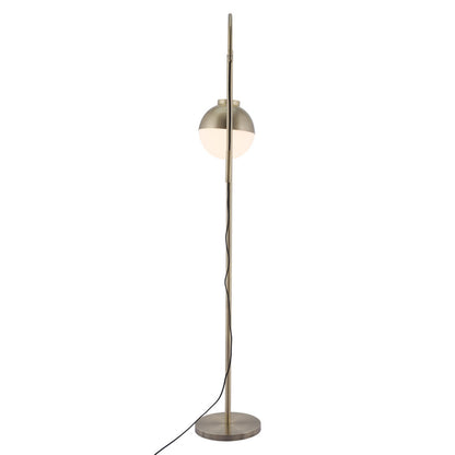 White and Brushed Bronze Crossed Floor Lamp