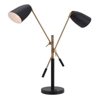 28" Black and Gold Adjustable Table or Desk Lamp