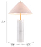 55" White Metal Bedside Table Lamp With Beige Empire Shade