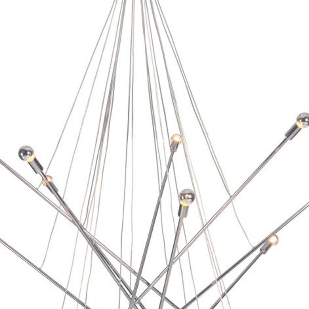 Silver Multi Light Metal Dimmable Chandelier