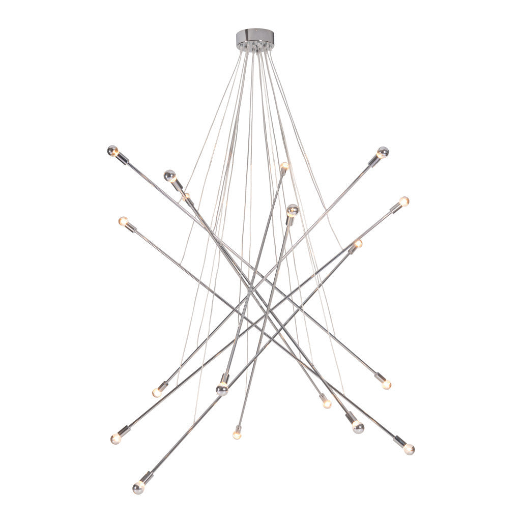 Silver Multi Light Metal Dimmable Chandelier