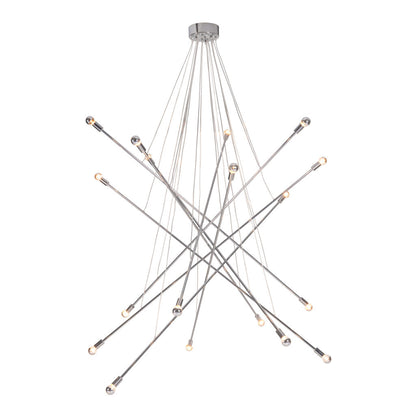 Silver Multi Light Metal Dimmable Chandelier