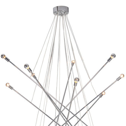 Silver Multi Light Metal Dimmable Chandelier