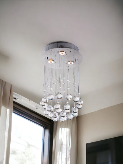 Silver Shaded Transparent Glass Ceiling Light