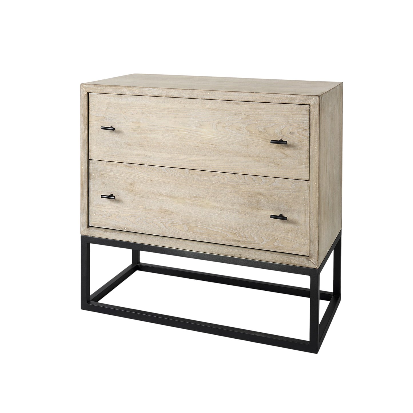 Rustic Modern Light Wash Two Drawer Chest