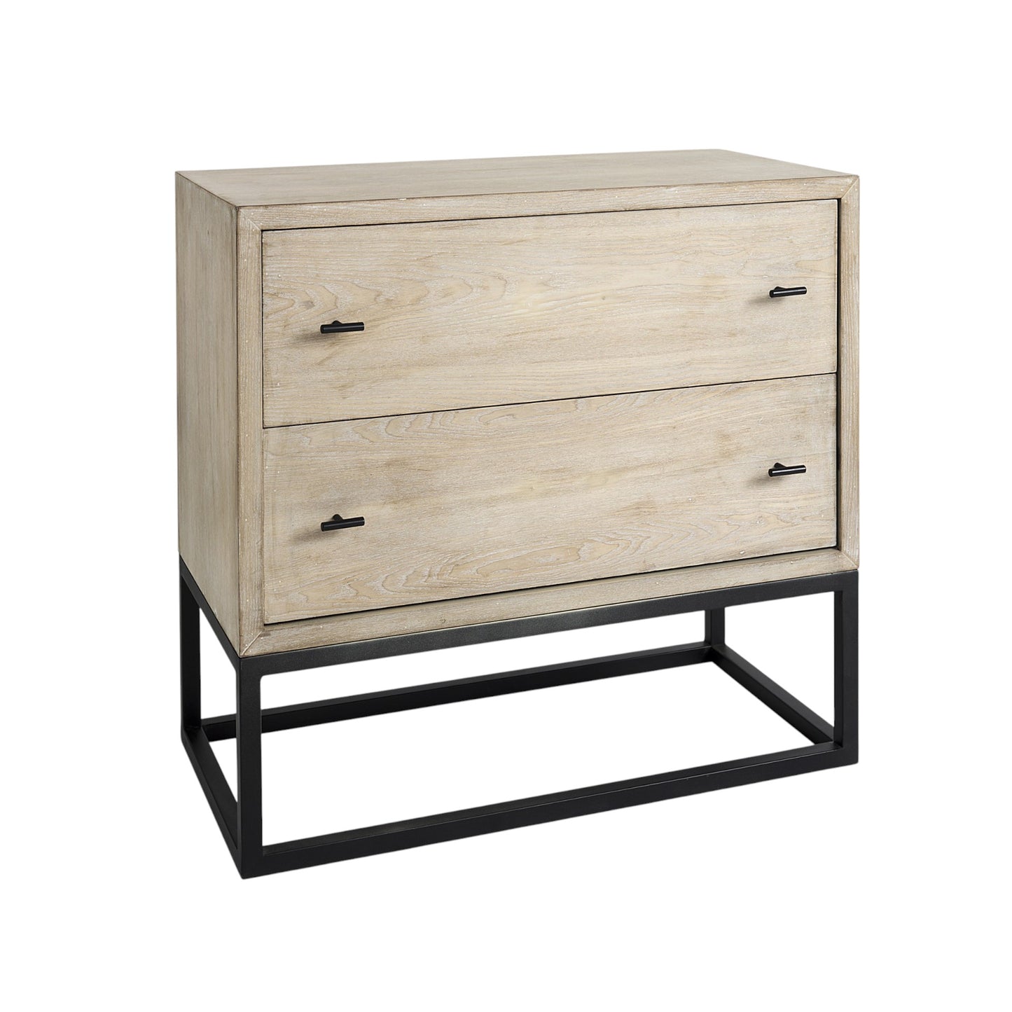 Rustic Modern Light Wash Two Drawer Chest