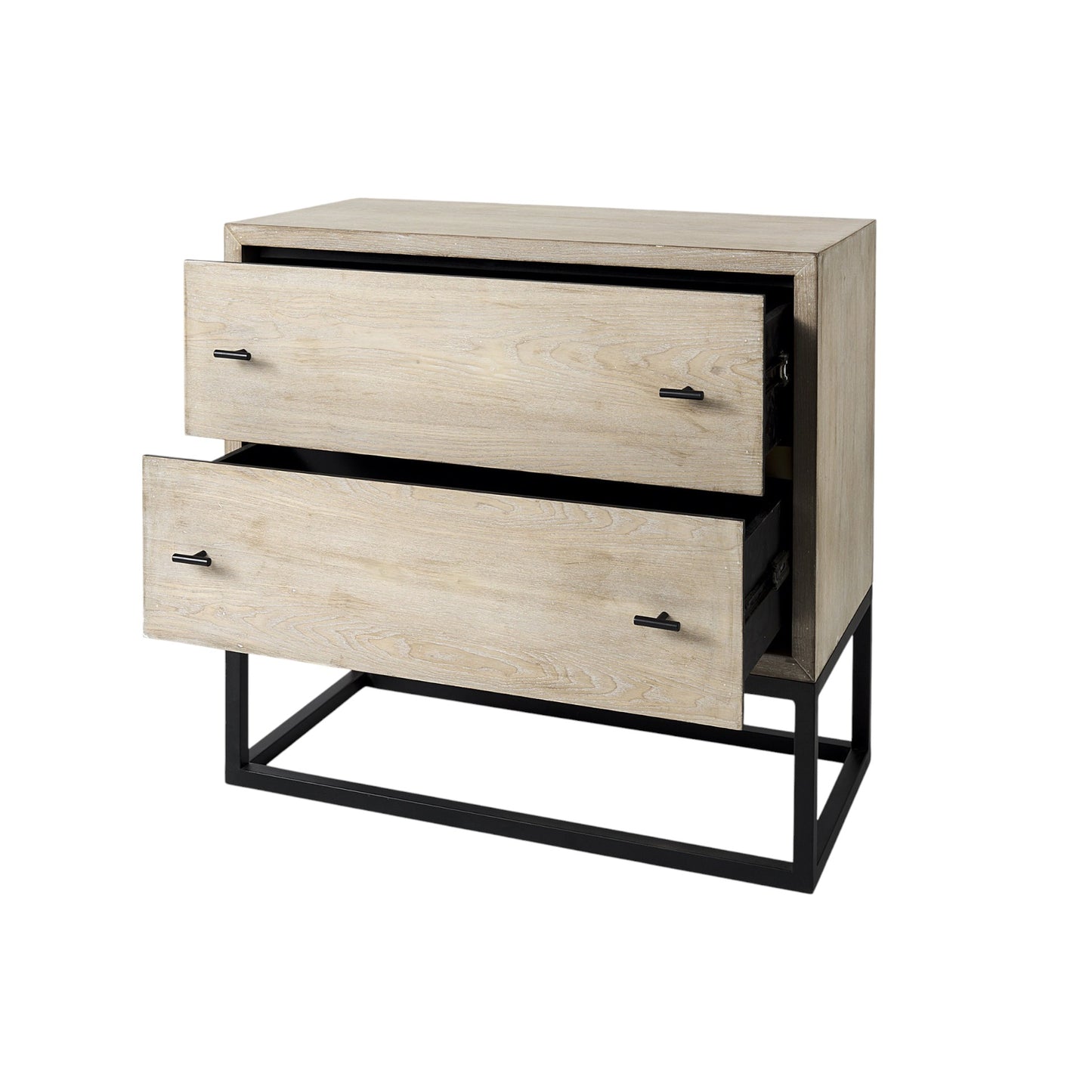 Rustic Modern Light Wash Two Drawer Chest