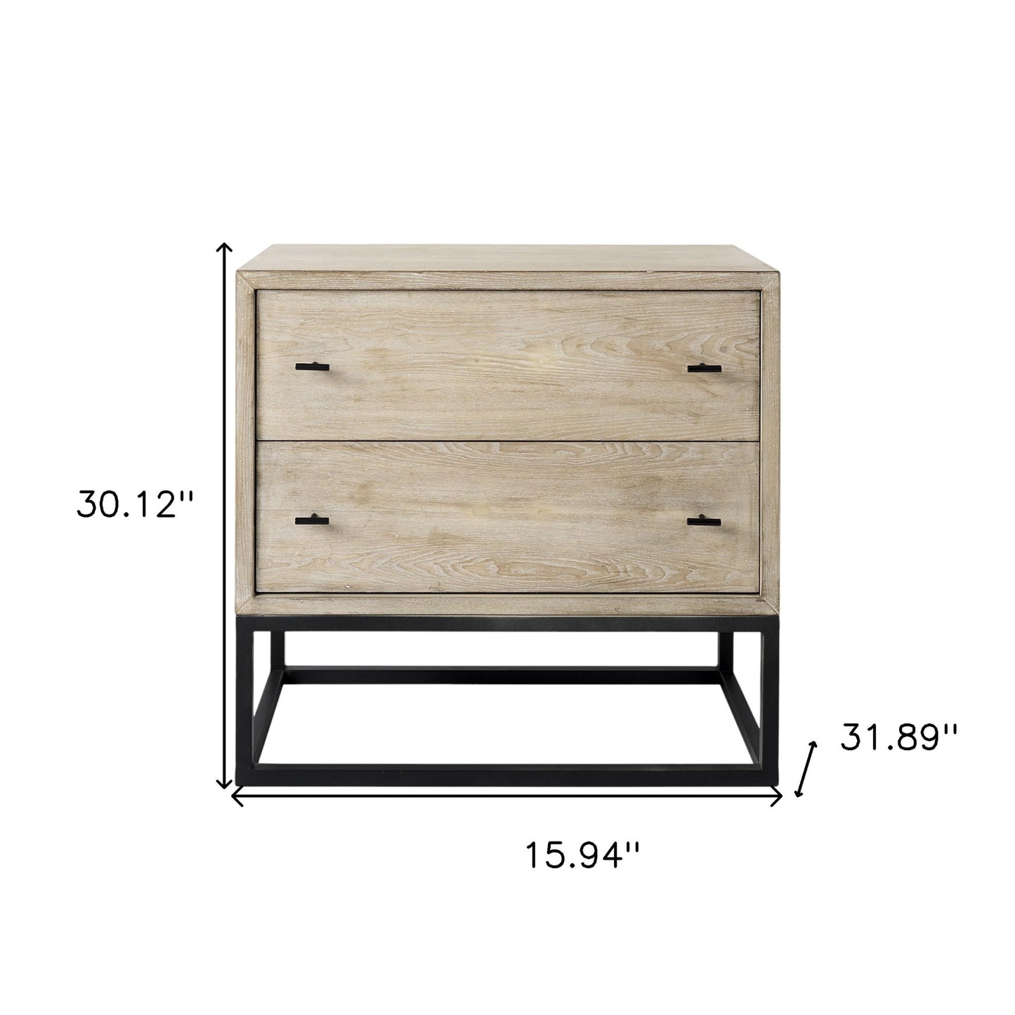 Rustic Modern Light Wash Two Drawer Chest