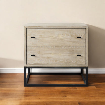 Rustic Modern Light Wash Two Drawer Chest