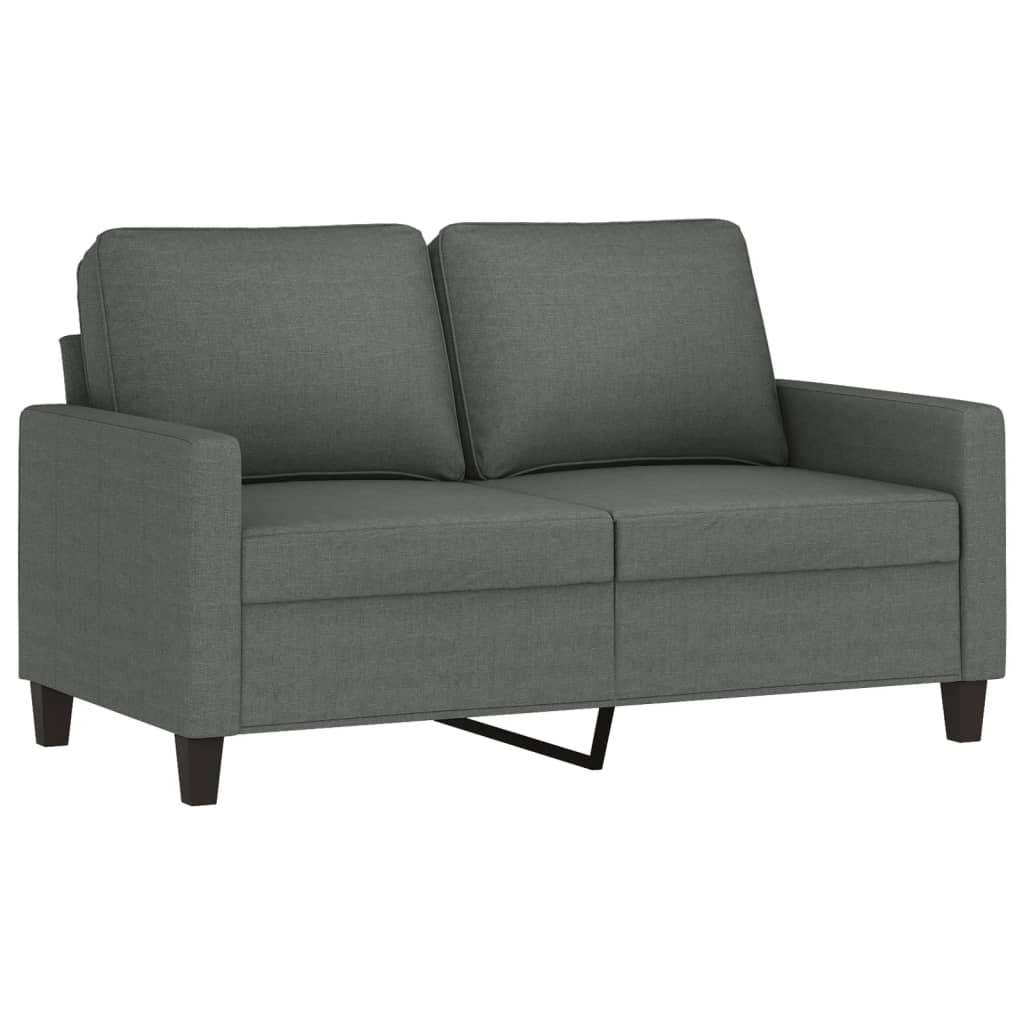 3 Piece Sofa Set with Cushions Dark Gray Fabric