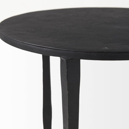 20" Black Iron Round End Table