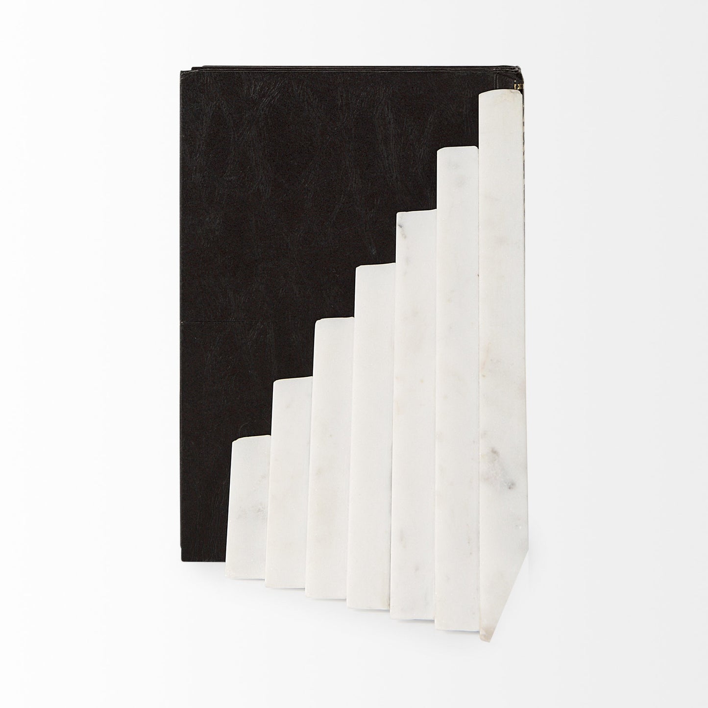 3D Modern Stepped Triangle Marble Bookends